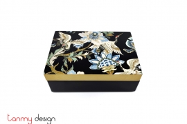 Rectangle lacquer box with crane pattern12*17*6 cm